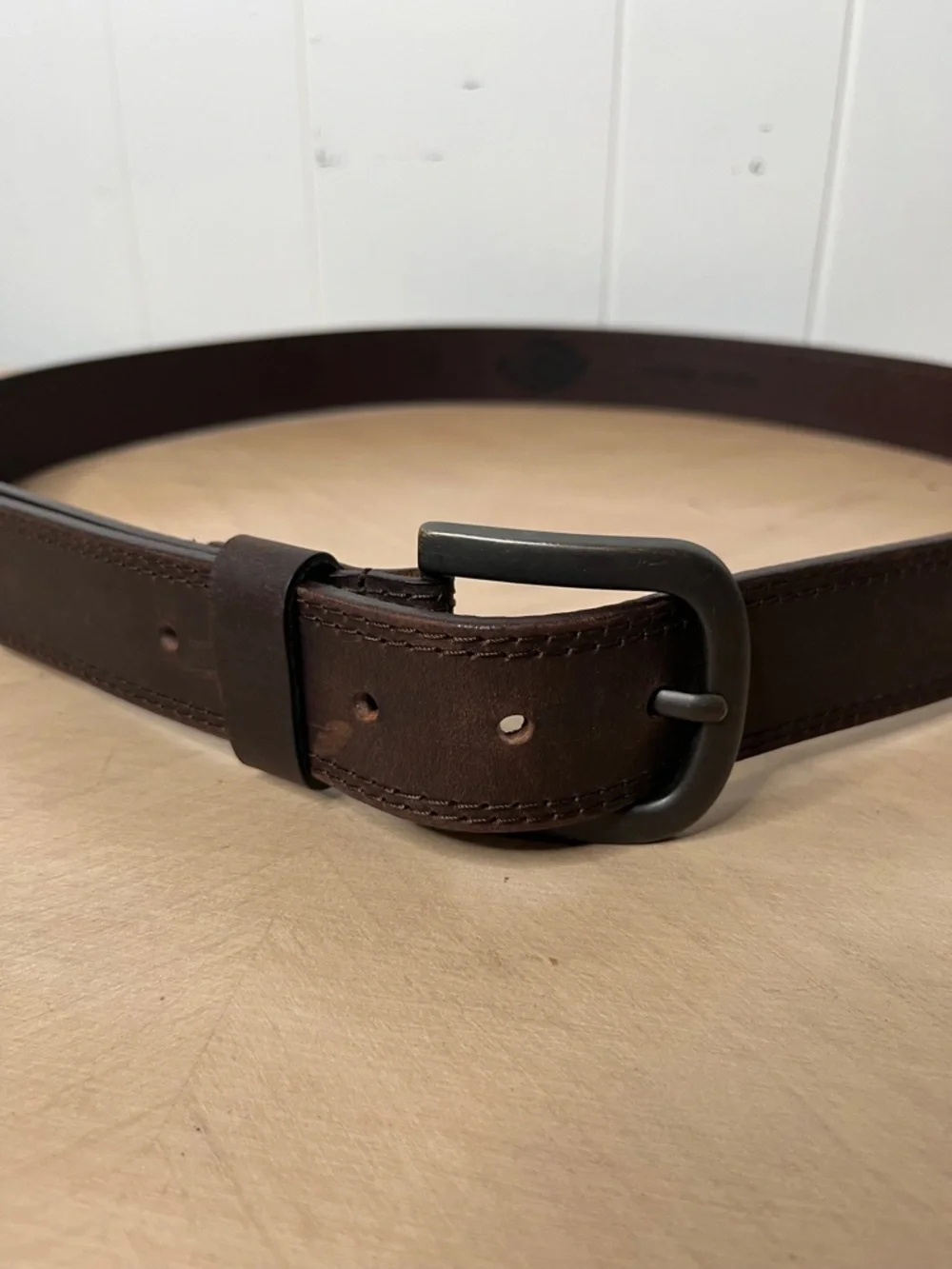 Dickies Men's Dark Brown Genuine Leather Belt Size